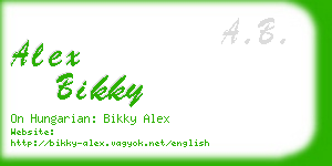 alex bikky business card